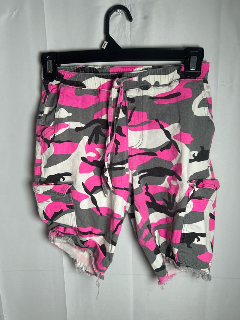 Almost Famous Pink, Gray & White Camo Cargo Shorts